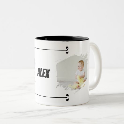 Cutest Baby Ever! Personalized Photo Mug with Name ツートーンマグカップ (正面右)