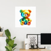 Cutest Bear Cub Wall Art Poster – Adorable Woodlan ポスター (ホームオフィス)