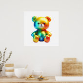 Cutest Bear Cub Wall Art Poster – Adorable Woodlan ポスター (キッチン)