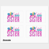 Cutest Big Sister – 蝶 長方形シール (シート)