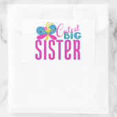 Cutest Big Sister – 蝶 長方形シール (バッグ)