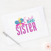 Cutest Big Sister – 蝶 長方形シール (封筒)