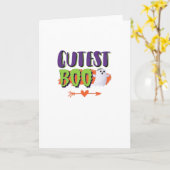 Cutest Boo Halloween Funny Casual カード (黄色い花)