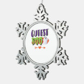 Cutest Boo Halloween Funny Casual スノーフレークピューターオーナメント (右)