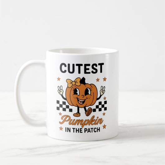 Cutest cartoon Pumpkin in the patch コーヒーマグカップ (左)