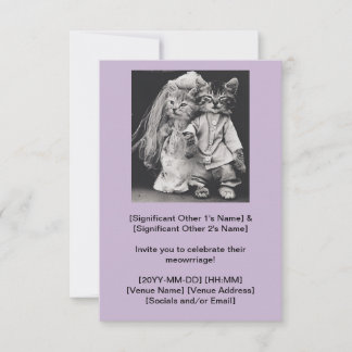Cutest Cat Couple Wedding Invitation  出欠カード