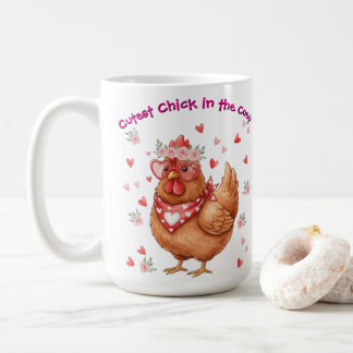 Cutest Chick in the Coop Brown Hen コーヒーマグカップ