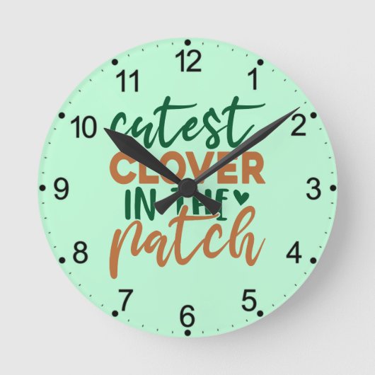 Cutest Clover in The Patch St Patrick's-60863 ラウンド壁時計 (正面)