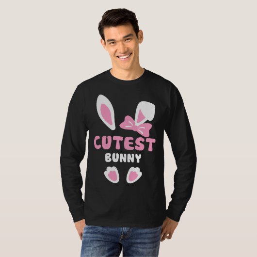 Cutest Girls Easter Rabbit I'm The Cutest Bunny Ea Tシャツ (正面フル)