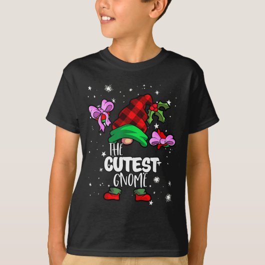 Cutest Gnome Red Buffalo Plaid Matching Family Chr Tシャツ (正面)