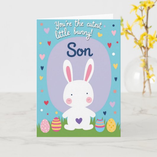 Cutest Little Bunny Son Card カード (黄色い花)
