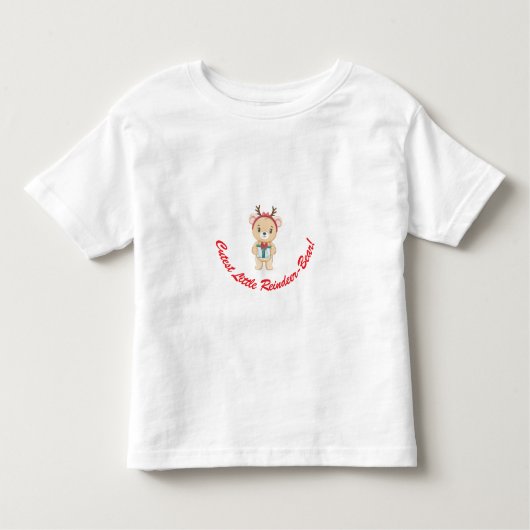Cutest Little Reindeer Bear T-Shirt トドラーTシャツ (正面)