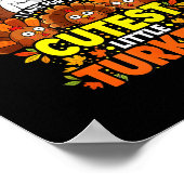 Cutest Little Turkeys Funny Thanksgiving Teacher D ポスター (角)