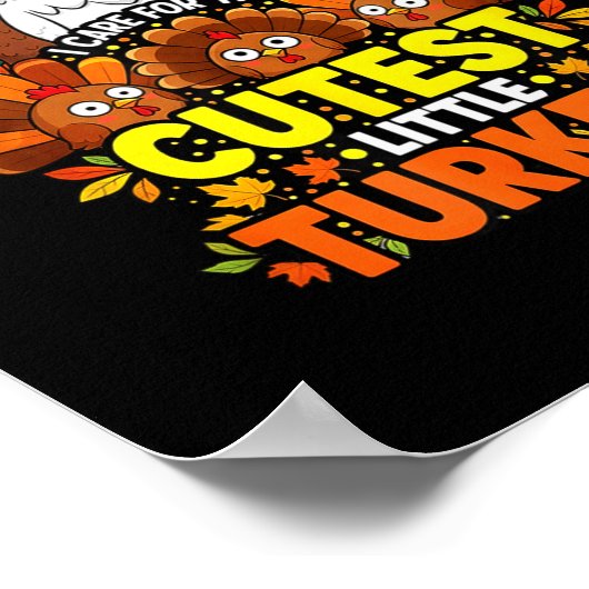 Cutest Little Turkeys Funny Thanksgiving Teacher D ポスター (角)