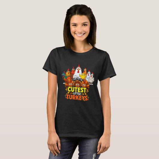 Cutest Little Turkeys Funny Thanksgiving Teacher D Tシャツ (正面フル)