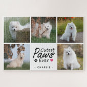Cutest Paws Ever Modern Cute Pet Dog Photo Collage ジグソーパズル (横)