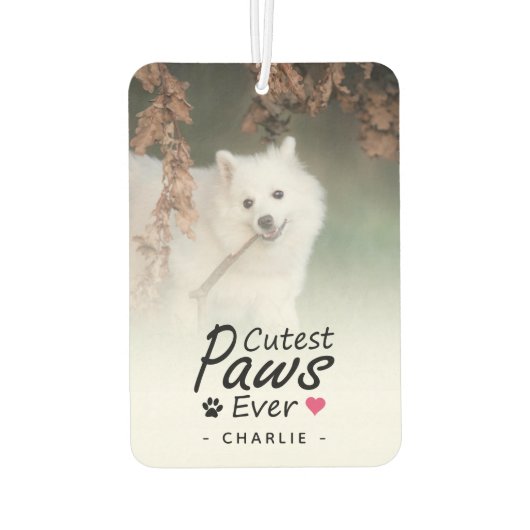 Cutest Paws Ever Pet Photo Dog Lover Keepsake カーエアーフレッシュナー (裏面)