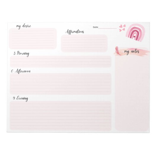 Cutest pink 369 Indicationsメモ帳 ノートパッド (正面)