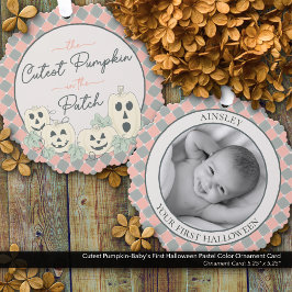 Cutest Pumpkin–Baby's First Halloween Pastel Color オーナメントカード