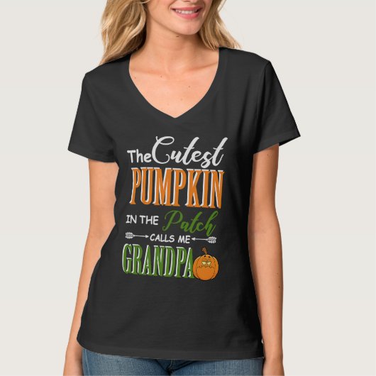 Cutest pumpkin calls me Grandpa Matching Family  f Tシャツ (正面)