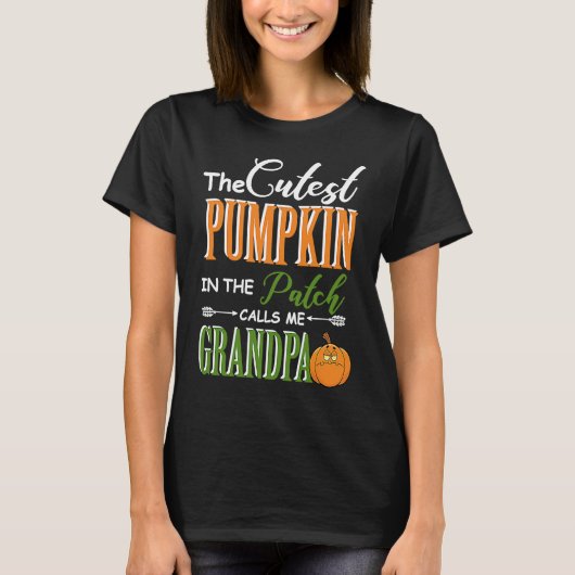 Cutest pumpkin calls me Grandpa Matching Family  f Tシャツ (正面)