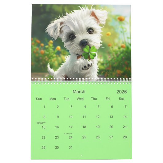 Cutest Puppy Calendar EVER! カレンダー (3月 2026)
