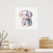 Cutest Silver Puppy Wall Art Poster – Adorable Dog ポスター (キッチン)