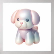 Cutest Silver Puppy Wall Art Poster – Adorable Dog
