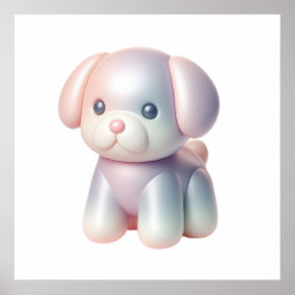 Cutest Silver Puppy Wall Art Poster – Adorable Dog ポスター