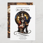 Cutest Steampunkスケルトン 招待状 (正面/裏面)