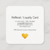 Cutesy金ゴールドハートありがとう ロイヤリティカード (裏面)