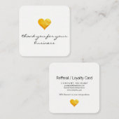 Cutesy金ゴールドハートありがとう ロイヤリティカード (正面/裏面)