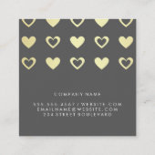 Cutesy金ゴールドハートパターン スクエア名刺 (裏面)