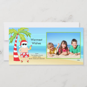 CuteTropicalのクリスマスのサンタの家族写真カード シーズンカード