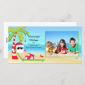 CuteTropicalのクリスマスのサンタの家族写真カード シーズンカード (正面/裏面)