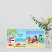 CuteTropicalのクリスマスのサンタの家族写真カード シーズンカード (スタンド正面)