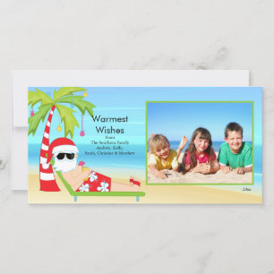 CuteTropicalのクリスマスのサンタの家族写真カード シーズンカード