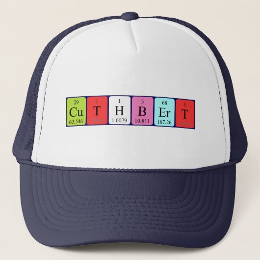 Cuthbert周期表名hat キャップ (正面)