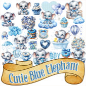 Cutie Blue Elephant - Little Peanut シール