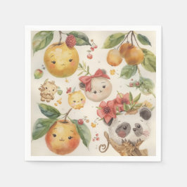 Cutie Fruitie Paper Napkin スタンダードカクテルナプキン