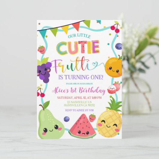 Cutie Frutti Birthday Invitation 招待状 (スタンド正面)