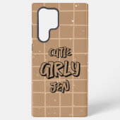 Cutie Girly Brown Gingham Samsung Galaxyケース (裏面)