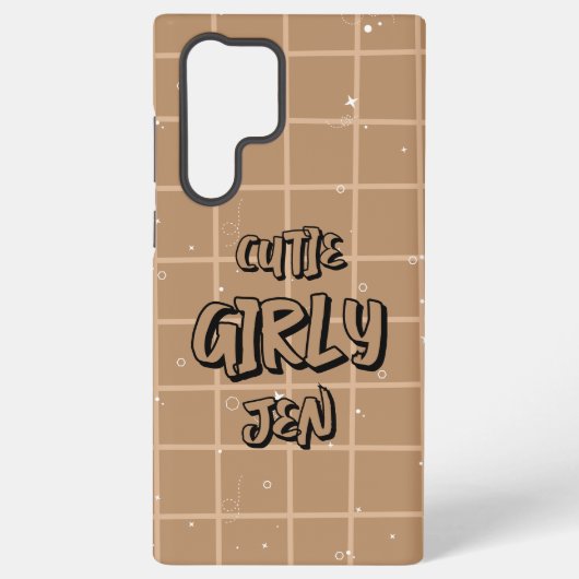 Cutie Girly Brown Gingham Samsung Galaxyケース (裏面)