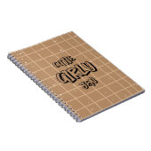 Cutie Girly Brown Gingham Spiral Notebook ノートブック (右側)