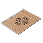 Cutie Girly Brown Gingham Spiral Notebook ノートブック (左側)