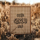 Cutie Girly Brown Gingham Wall Art ポスター