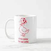 Cutie Goose Valentine Hearts Bandana Cute Barnyard コーヒーマグカップ (左)