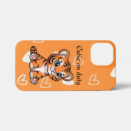 Cutie on Duty iPhone Case | Baby Tiger Phone Case iPhoneケース (裏面横)
