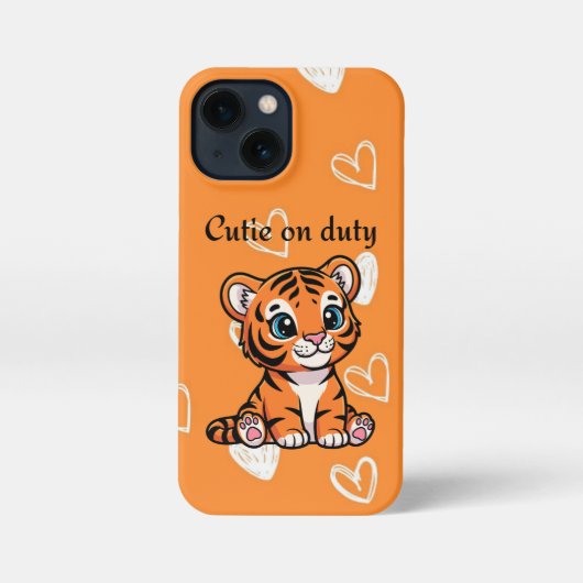 Cutie on Duty iPhone Case |  Baby Tiger Phone Case iPhoneケース (裏面)