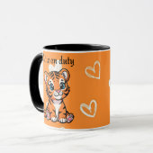 Cutie on Duty Pillow | Cute Baby Tiger Design マグカップ (正面左)
